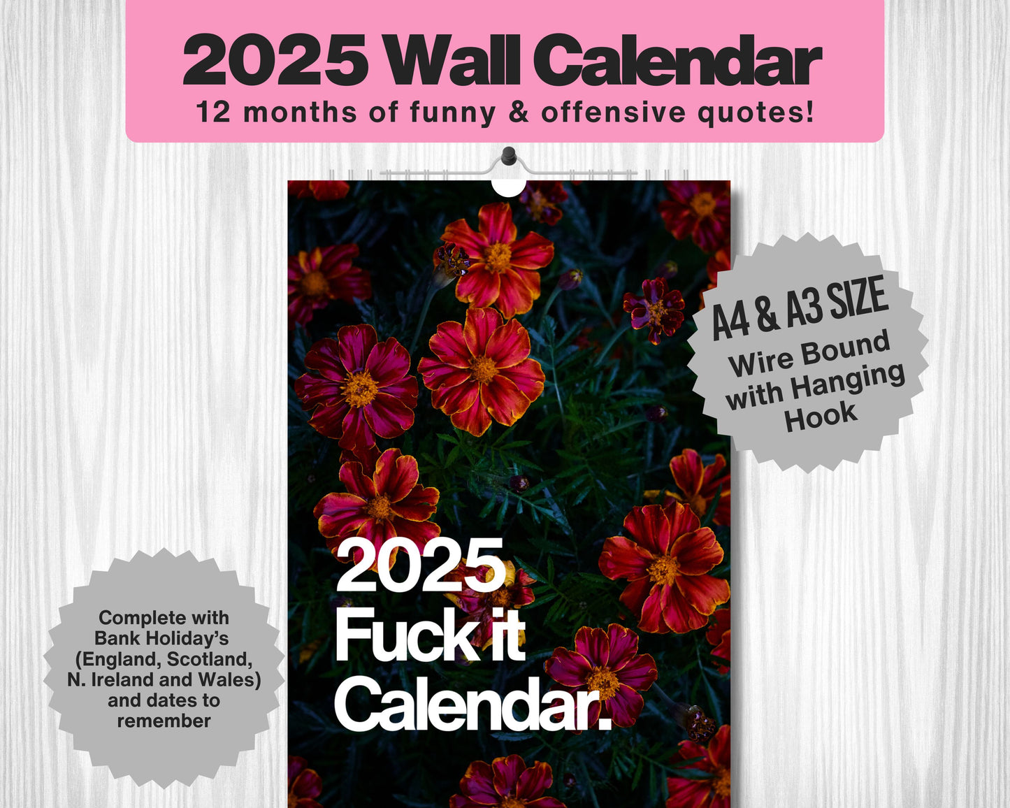 2025 Swear Word Wall Calendar