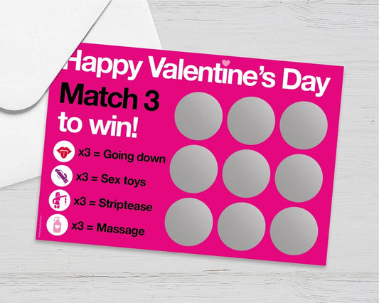 Valentine's Day Pink Naughty Scratch Card (LGBT)