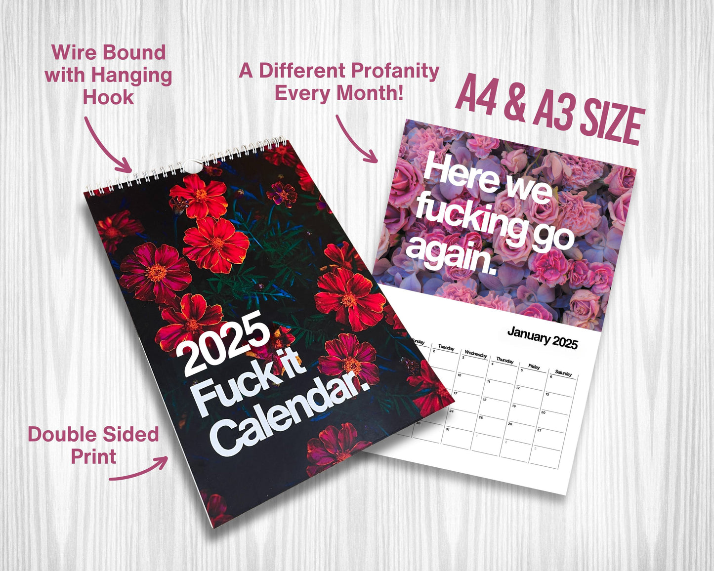 2025 Swear Word Wall Calendar